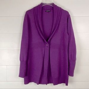 Eileen Fisher Medium Rosby Merino Wool Jersey 9 Gauge V-Neck cardigan sweater